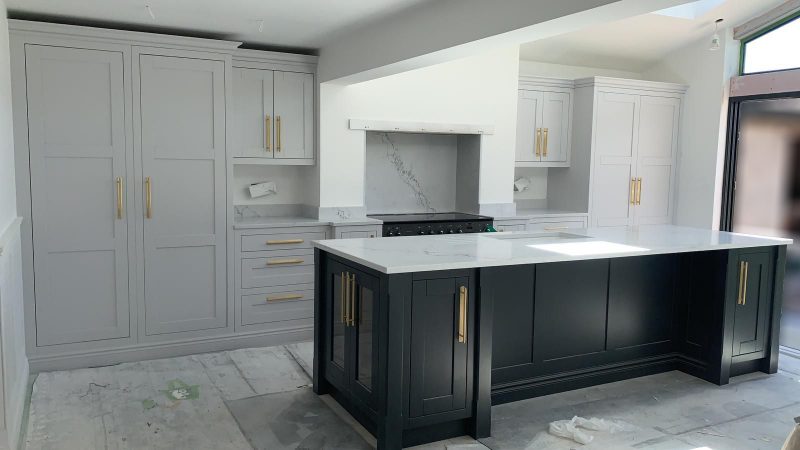 An image of an inframe kitchen handcrafted by Colebarn Interiors, Derbyshire.